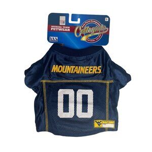 West Virginia Mountaineers Dog Football Jersey Blue Size Small New